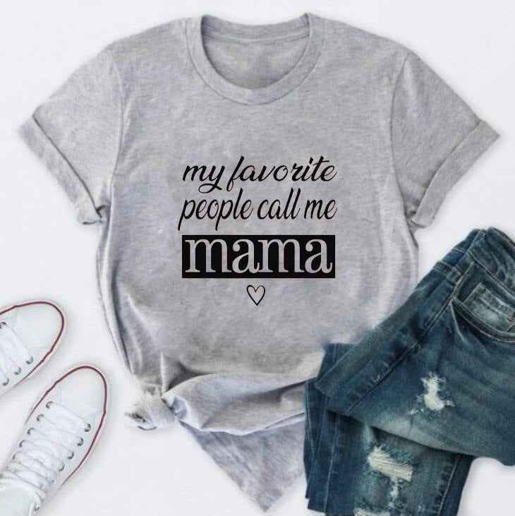 Camiseta informal de cuello redondo y manga corta para mujer con estampado de letras y eslogan