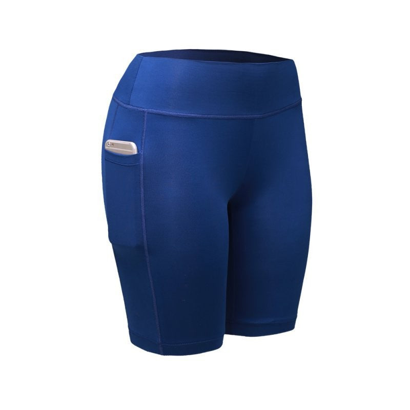 Pantalones cortos deportivos de yoga y motociclista de cintura alta, elásticos, de color sólido, informales, a la moda para mujer