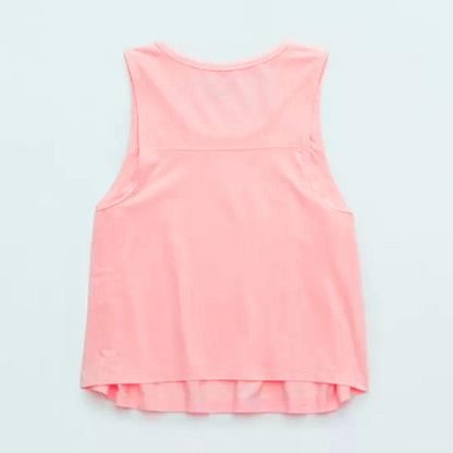 Women Fashion Casual Solid Color Sleeveless Top High-Waisted Shorts Yoga Sports Two-Piece Set