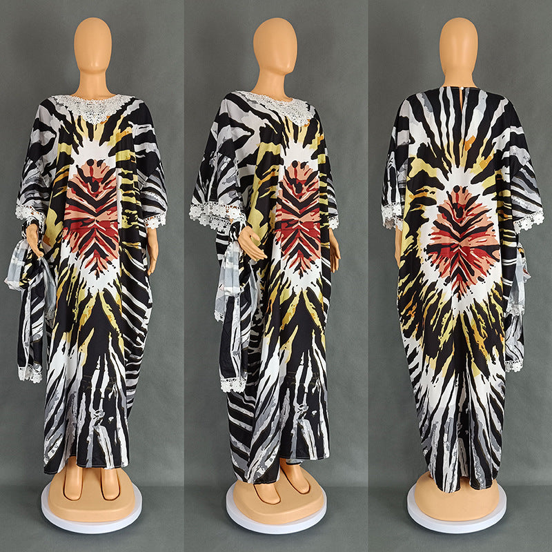 Women Casual Loose Graphic Print Plus Size Dress