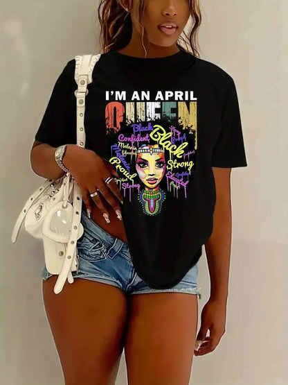 Women Casual Cartoon Girl'S Printed Short-Sleeved T-Shirt