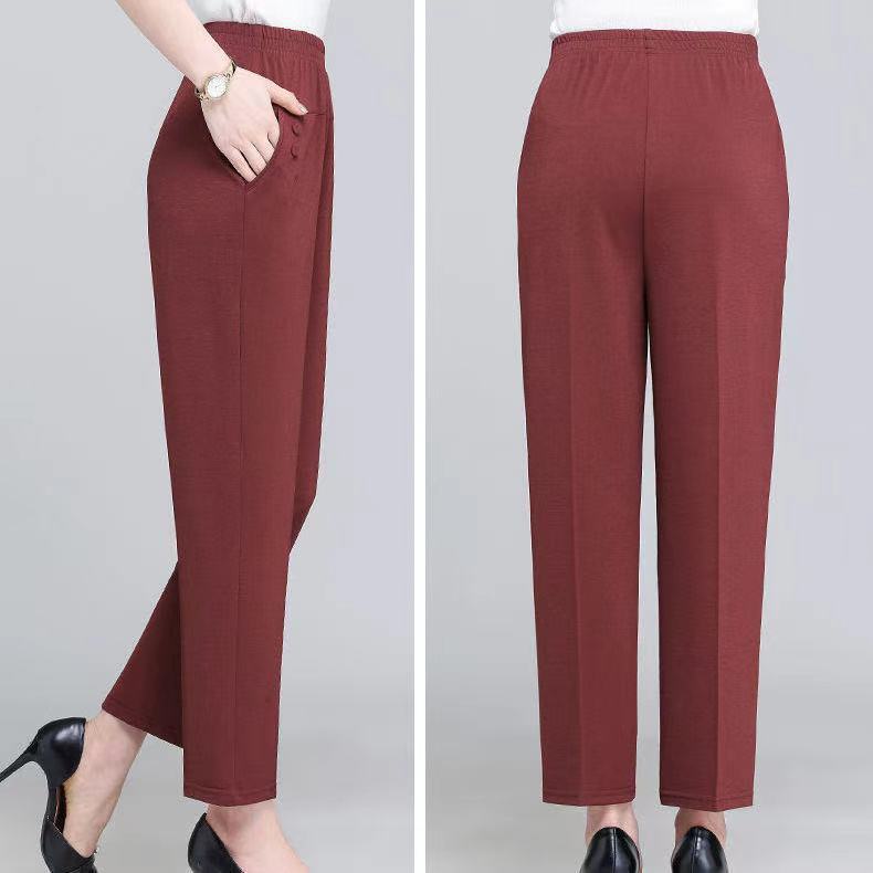 Women'S Casual High Waist Loose Cropped Pants