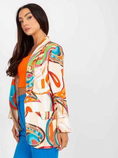 Chaqueta de traje con estampado multicolor informal a la moda para mujer