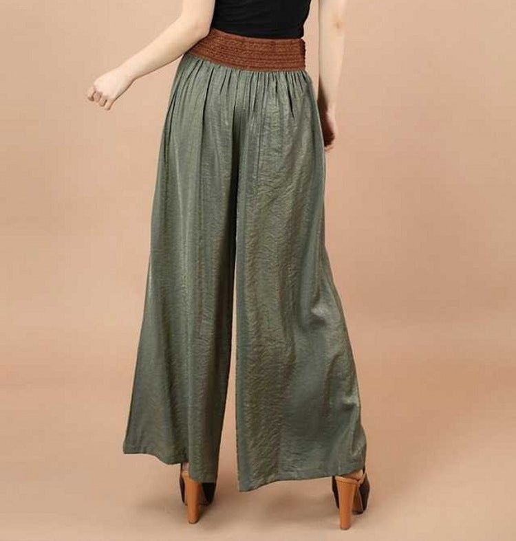 Women'S Fashion Casual Cotton Linen Thin Wide Leg Loose Trousers