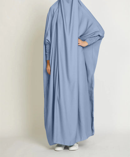 Women Casual Solid Color Abaya Long Sleeve Maxi Dress
