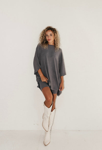 Casual Fashion Women Solid Color Loose T-Shirt And Shorts Set
