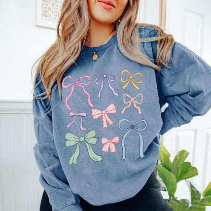 Sudadera de terciopelo de manga larga con estampado de lazo informal a la moda para mujer