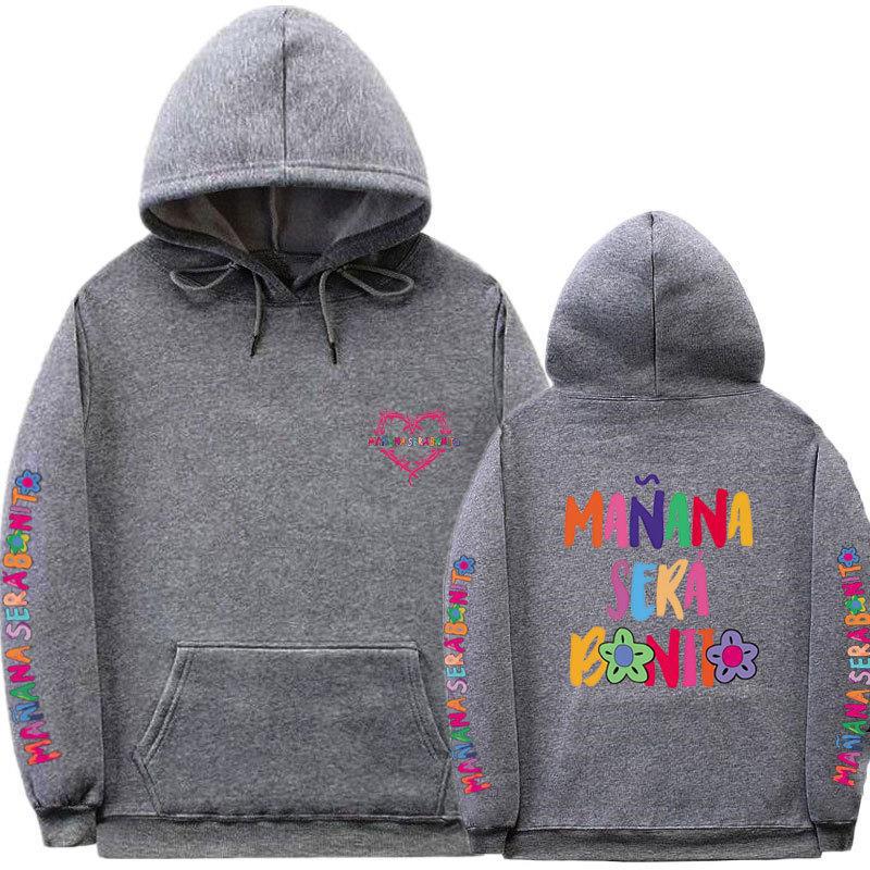 Sudadera con capucha informal con estampado de letras para mujer