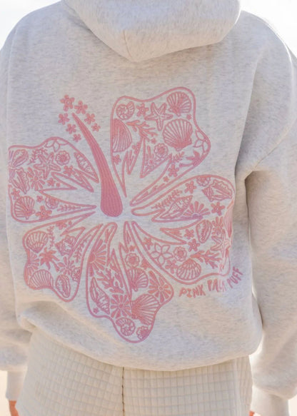 Sudadera con capucha holgada informal con estampado floral para mujer de talla grande