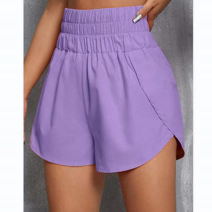 Summer High Waist Women Casual Elastic Loose Summer Solid Color Sports Shorts