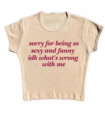 Women Fashion Casual Letter Printed Short-Sleeve T-Shirt