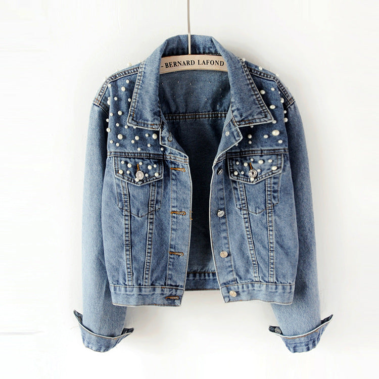 Chaqueta vaquera holgada de manga larga con botones y corte atrevido para mujer, talla grande