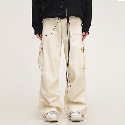 Pantalones cargo casuales de Maillard, holgados y rectos con bolsillos vintage para mujer