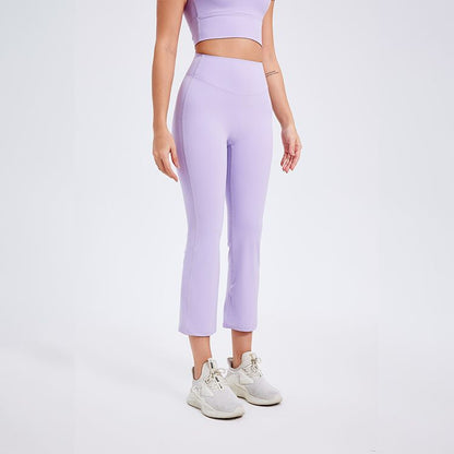 Women Fashion Casual Solid Color High Waist Slim-Fit Yoga Pants