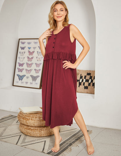 Vestido de lactancia sin mangas informal de moda de verano para mujeres embarazadas