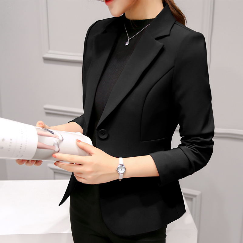 Chaqueta blazer informal de manga larga con botones para mujer