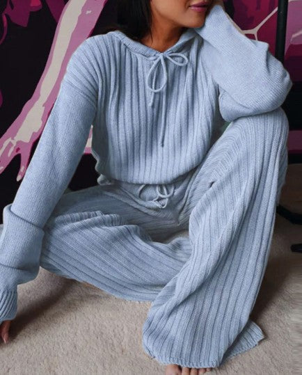 Women Long Sleeve Loose Hooded Casual Suit