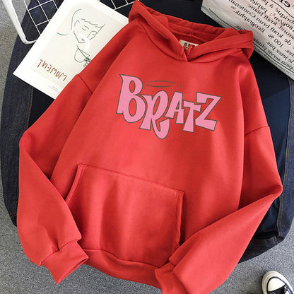 Sudadera con capucha de forro polar con estampado de letras para hombre y mujer, moda informal de otoño e invierno