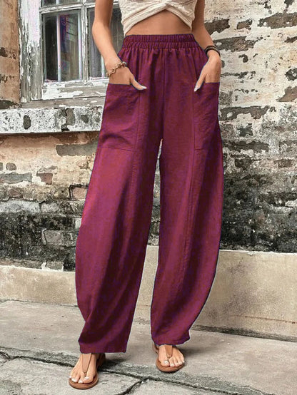 Women Casual Solid Color Pants