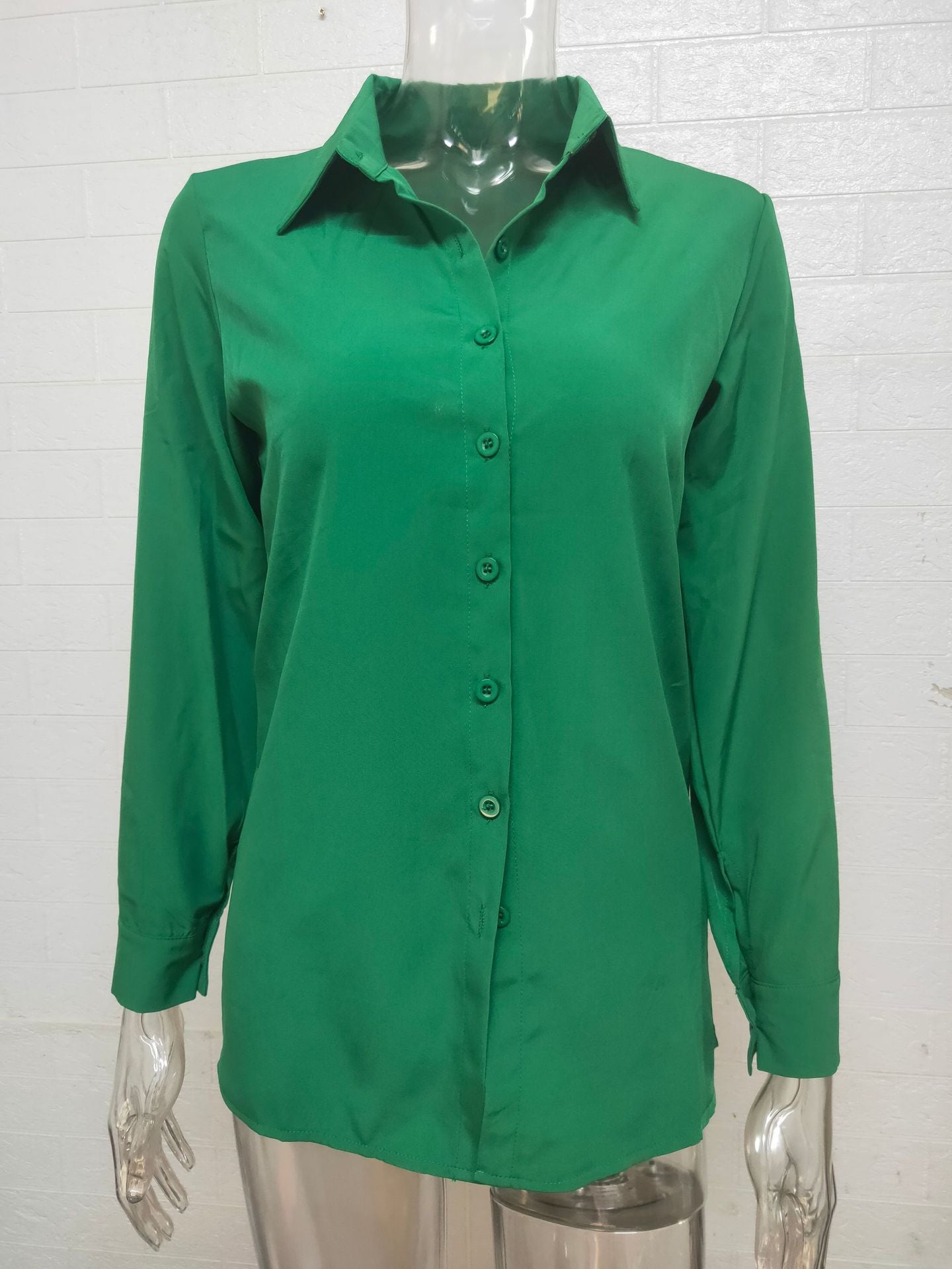 Camisa informal de manga larga con solapa y estampado de rayas de leopardo para mujer