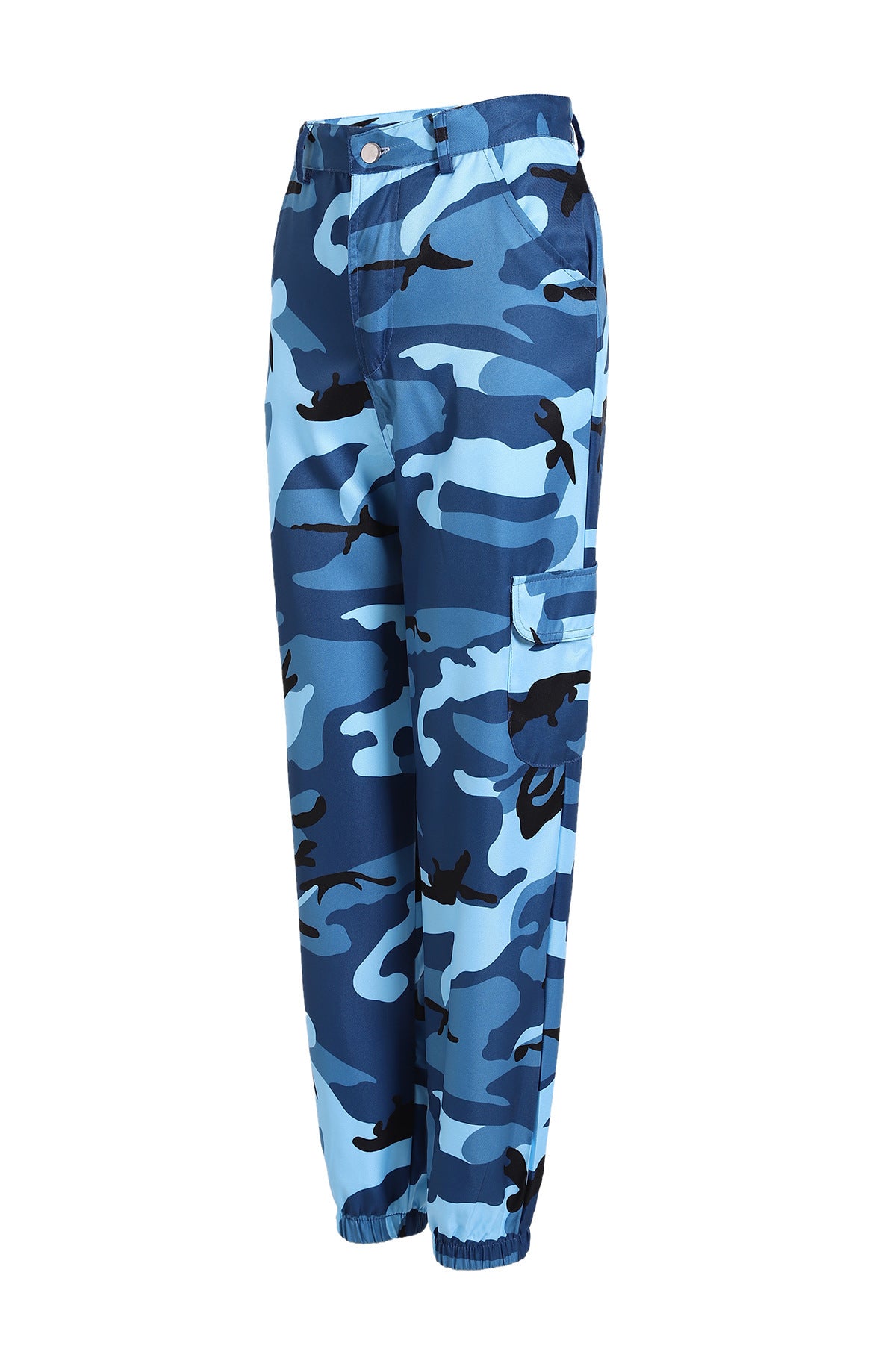 Pantalones cargo casuales con estampado de camuflaje para mujer