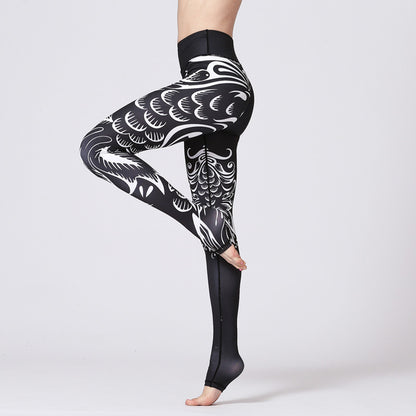 Women Casual High Waist Sports Stripe Yoga Leggings