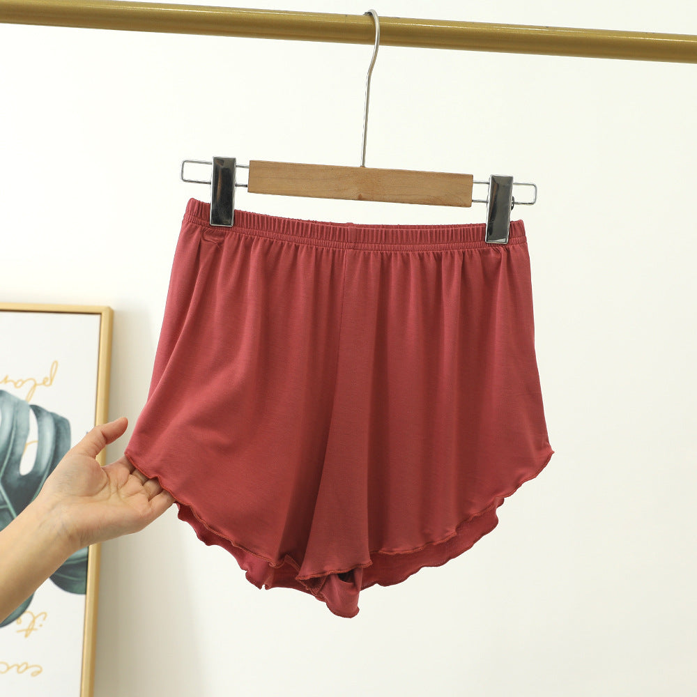 Pantalones cortos holgados con ribete en las orejas, de color liso, informales, para mujer