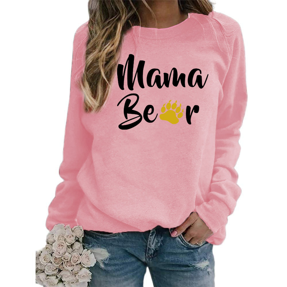 Sudadera con capucha de manga larga y cuello redondo con estampado de letras para mujer, estilo informal y holgado