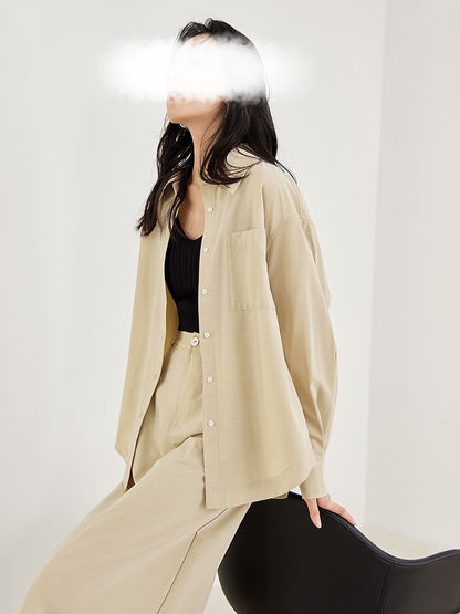 Camisa de manga larga casual de moda para mujer, top y falda