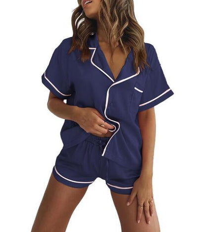 Women Short-Sleeved Casual Home Wear Pajamas