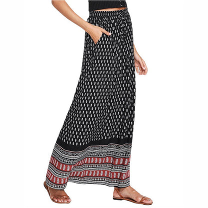 Women Casual Fashion Leopard Print Maxi Skirt