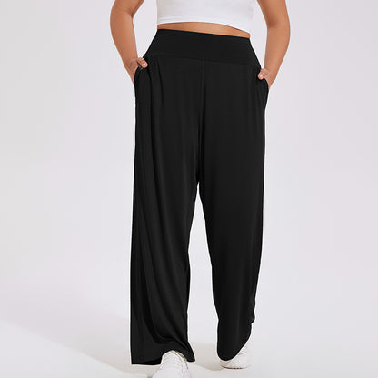 Pantalones acampanados deportivos de cintura alta para mujer, informales, de talla grande, para yoga y fitness