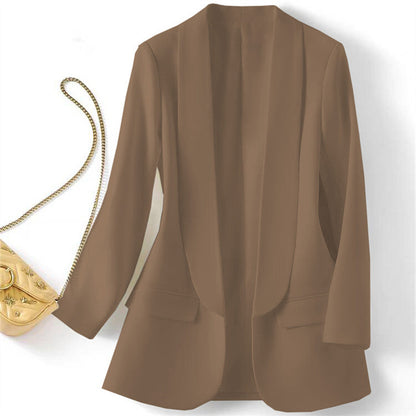 Women Fashion Casual Solid Color Slim-Fit Blazer