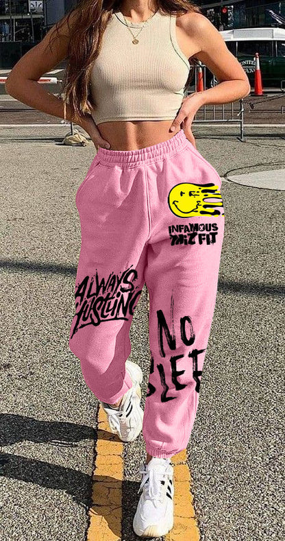 Athleisure Casual Street Fashion Street Women Letter Thickened Sweatpants