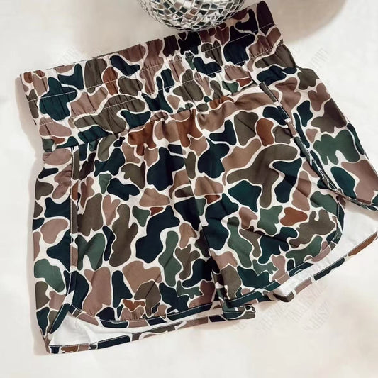 Pantalones cortos de camuflaje con estampado digital informal a la moda para mujer