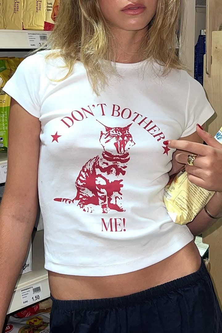 Camiseta informal de manga corta con estampado ajustado para mujer