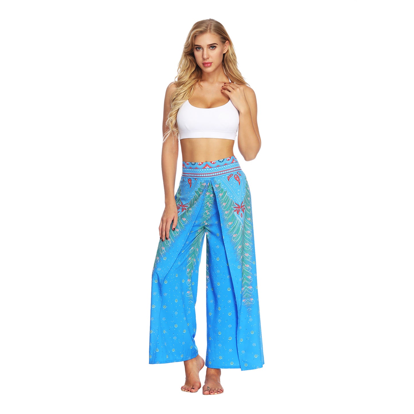 Women Fashion Casual Print Wide-Leg Pants