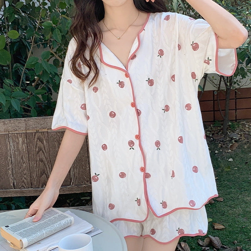 Conjunto de pijama informal de manga corta y pantalones cortos para mujer