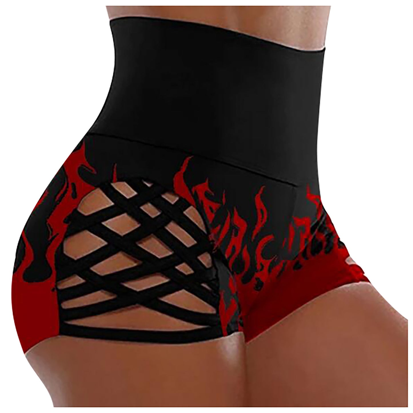 Women Casual High Waist Bandage Safty Biker Shorts