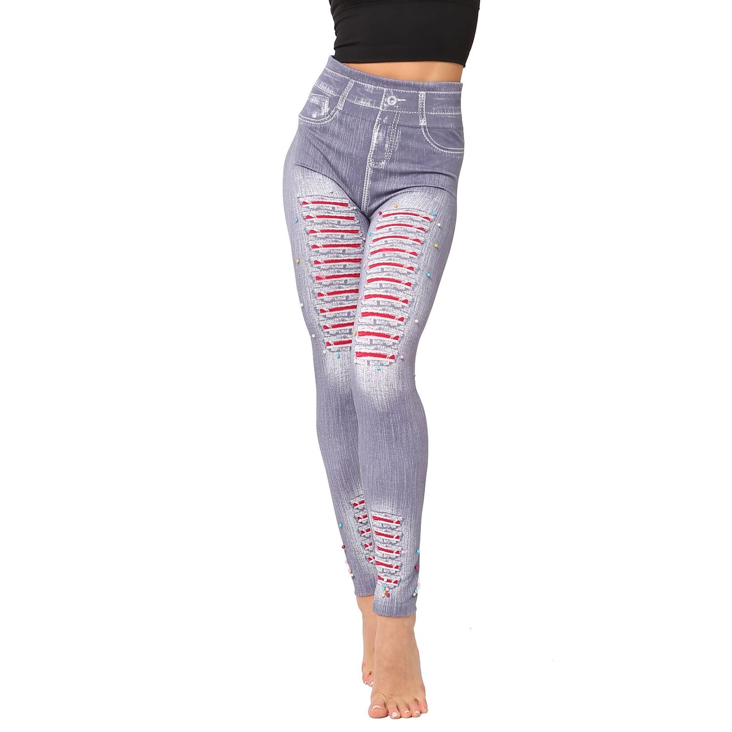 Women High Waist Printed Casual Slim Fashion Leggings Pants