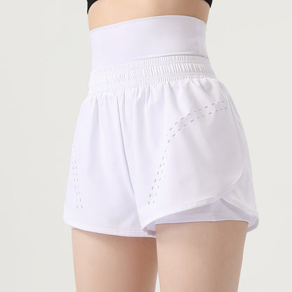 Women Casual Solid Color High Waist Sports Shorts