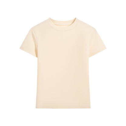Camiseta informal de manga corta de color liso para mujer