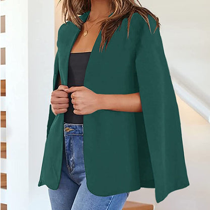 Chaqueta tipo capa de color liso informal a la moda para mujer