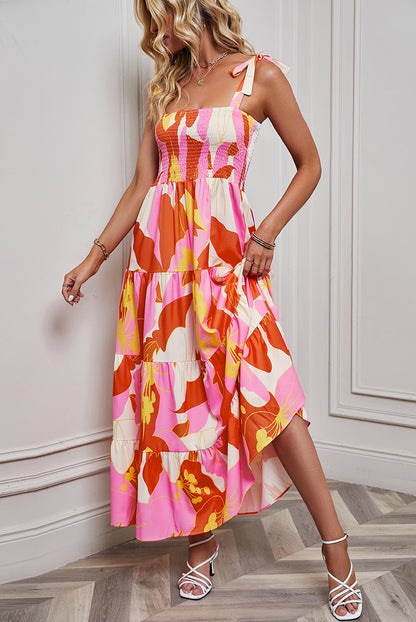 Vacation Women Casual Fashion Backless Printed Strap Maxi Dress