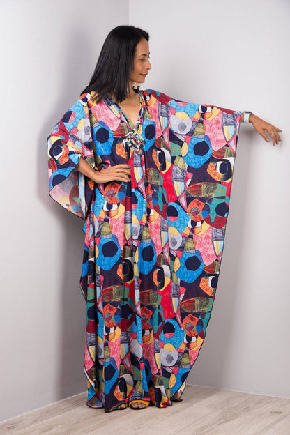Traje de baño largo con estampado floral a rayas y protección solar para mujer