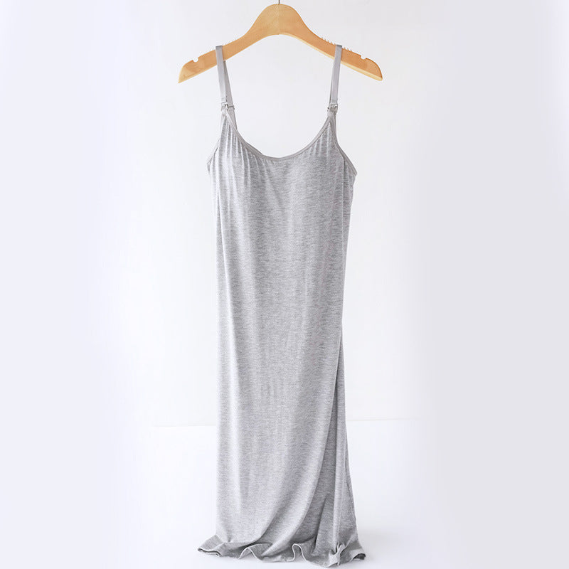 Pregnant Women Fashion Casual Strap Breathable Breastfeeding Dress