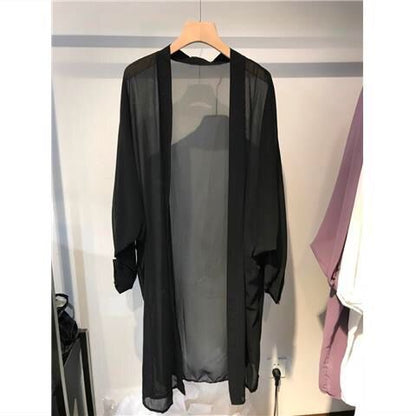 Women Casual Beach Vacation Sunscreen Chiffon Cardigan Jacket