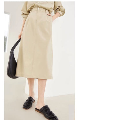 Camisa de manga larga casual de moda para mujer, top y falda