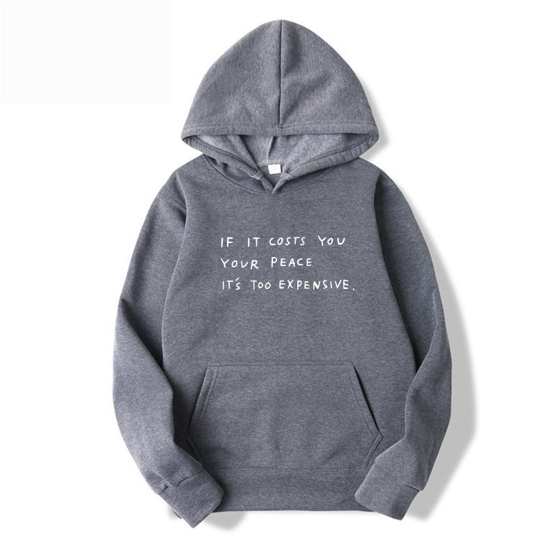 Sudadera con capucha informal con bolsillo y estampado de eslogan y letras para mujer
