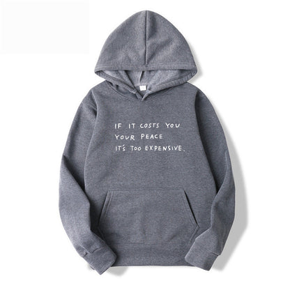 Sudadera con capucha informal con bolsillo y estampado de eslogan y letras para mujer
